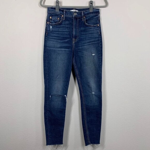 GRLFRND Kendall Distressed Raw Hem Jeans - Size 26 - Picture 1 of 10